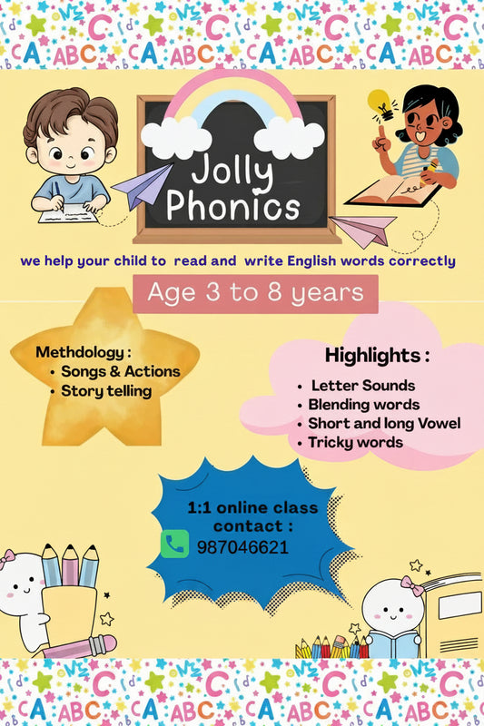 Phonics classes - Online (3 years onwards)