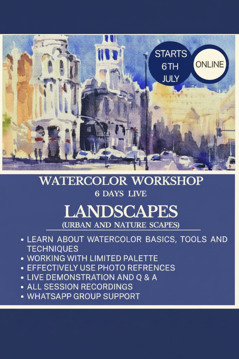 Watercolor Landscapes Workshop - 6 days Online