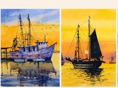 Watercolor Course- Seascapes and Boats (Pre-recorded, Self Paced)
