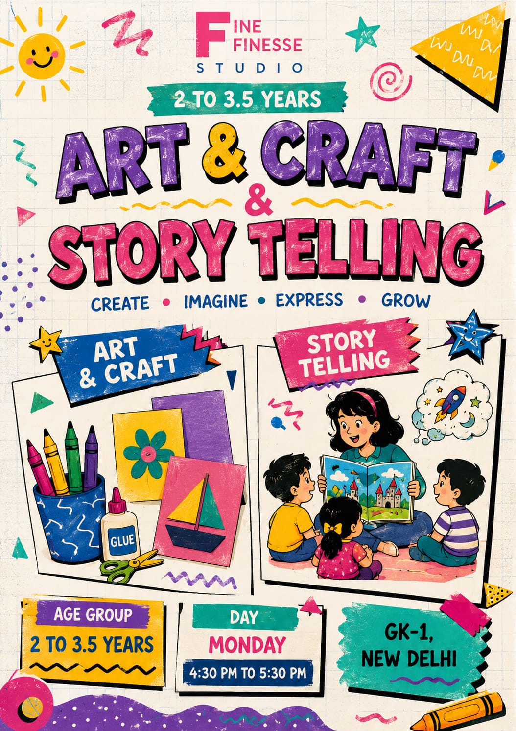 Art, Craft and Story Telling (2-3.5 years old)