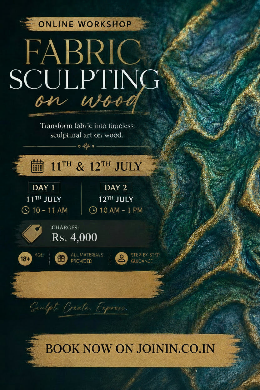 Fabric Sculpting on Wood - Online (2 days- materials provided)