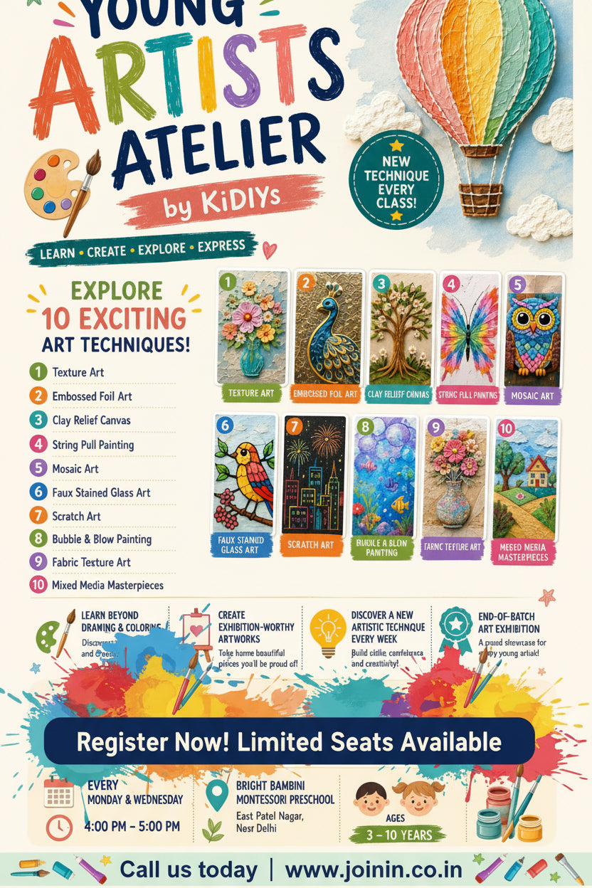 Young Artists Atelier (3-10 years)- 10 classes