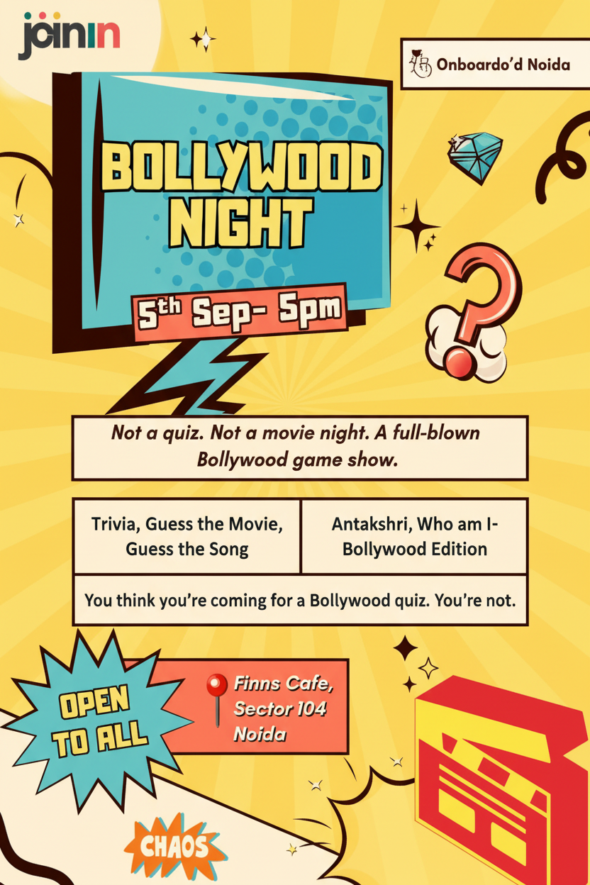 Bollywood Night in Noida | Bollywood Games, Trivia & Antakshari